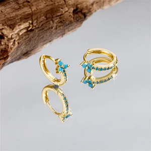 Blue Stone Earrings Women Simple Earrings
