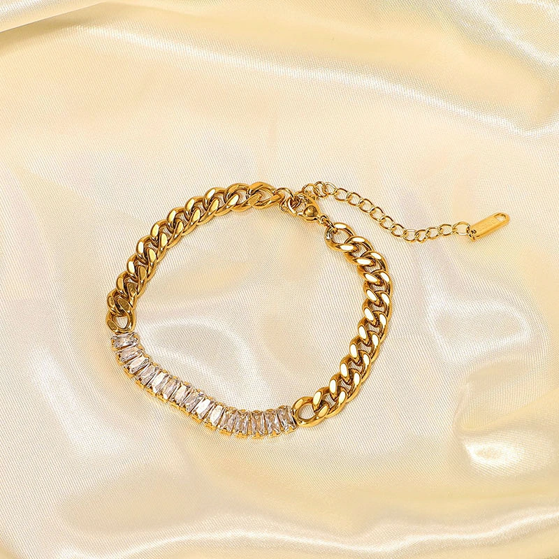 Bracelet Stainless Steel Zircon Inlaid Anklet Jewelry