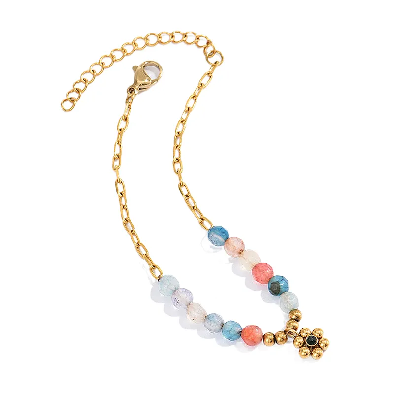 New Bracelet Gold Bead Pendant Beaded Chain Bracelet