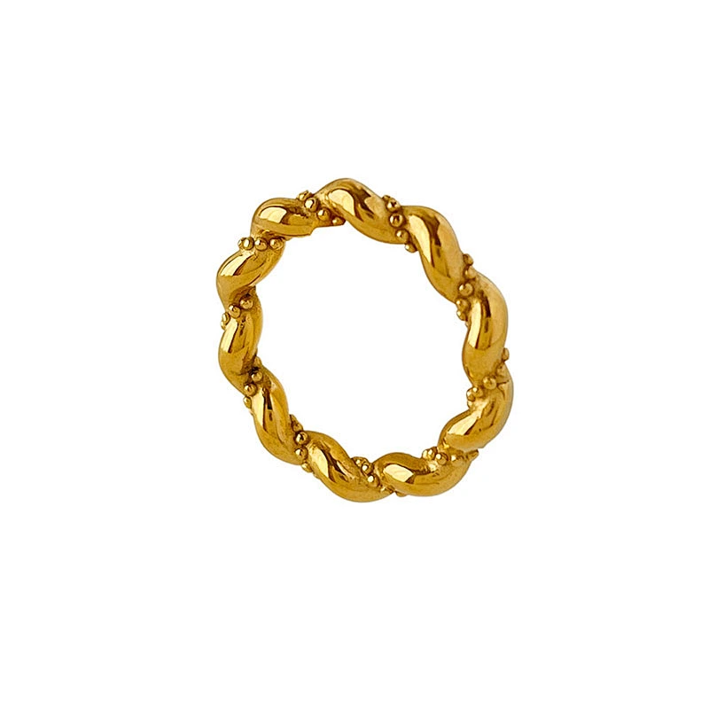 New Simple Twist Ring Vintage Stainless Steel Ring