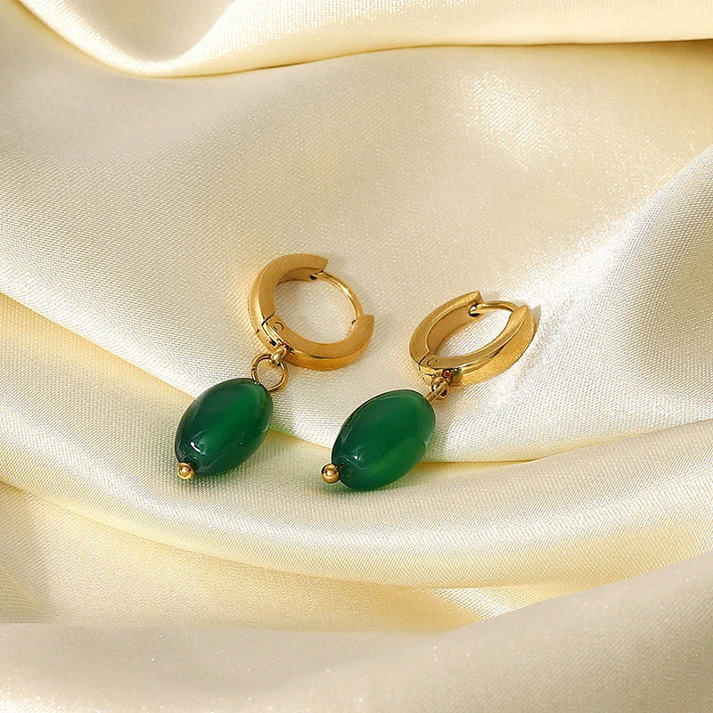 Fashion Vintage Earrings Oval Agate pandent Earrings
