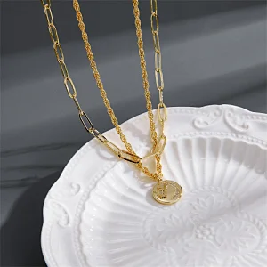 Multilayer Retro Geometric Personality Hip Hop Style Necklace