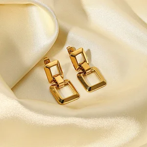 Creative Hollow Square Earrings Geometric Jewelry Women