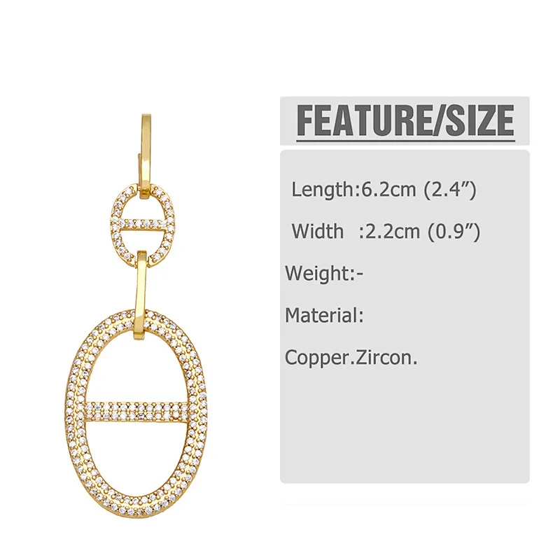 Vintage Zirconia Gold Plated Copper Drop Party Earrings