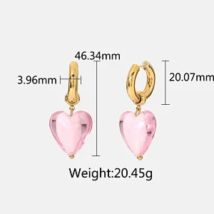 Retro Fashion Gold Hoop Earrings New Heart Stud Earrings