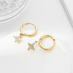 Stainless Steel Zircon Earrings Simple Steel Earrings Factory