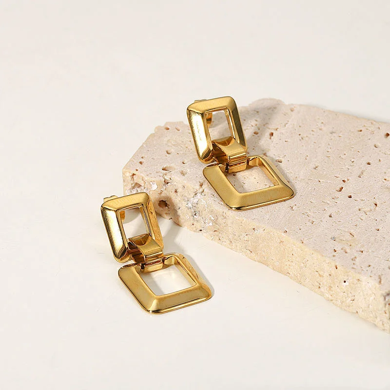 Creative Hollow Square Earrings Geometric Jewelry Women