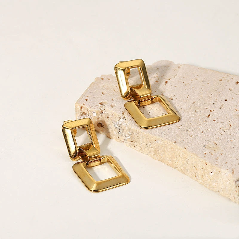 Creative Hollow Square Earrings Geometric Jewelry Women