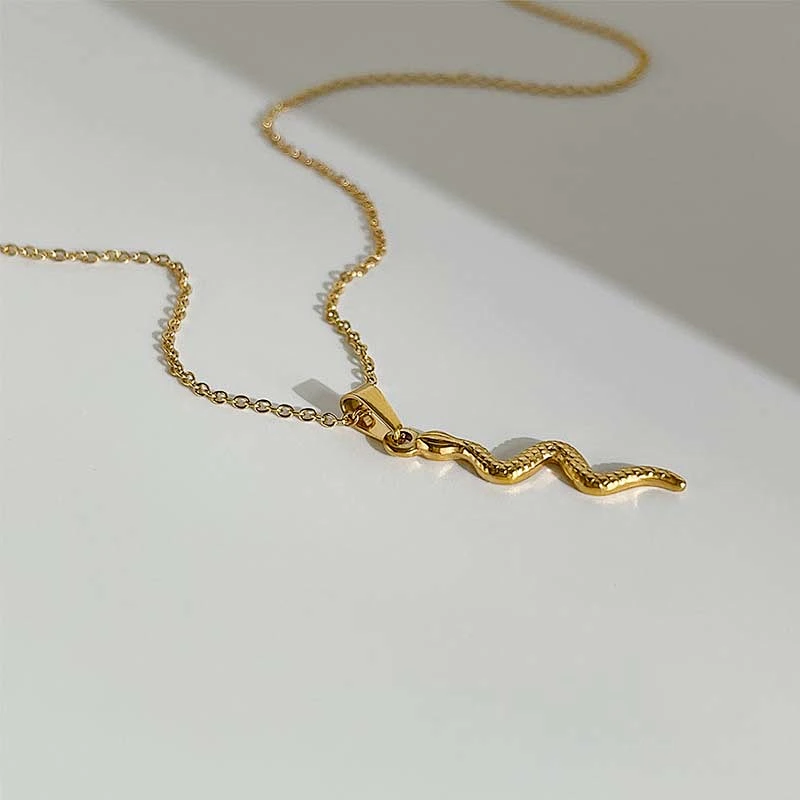 Stainless Steel 18K Snakelike Simple Fashion Necklace