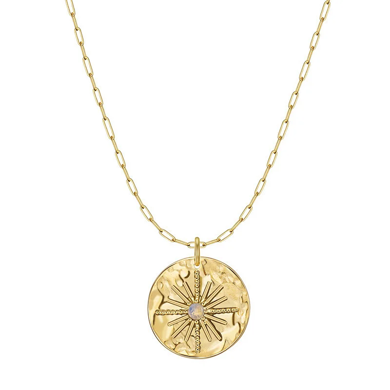 Women Vintage Star Pendant Necklace Steel Necklace