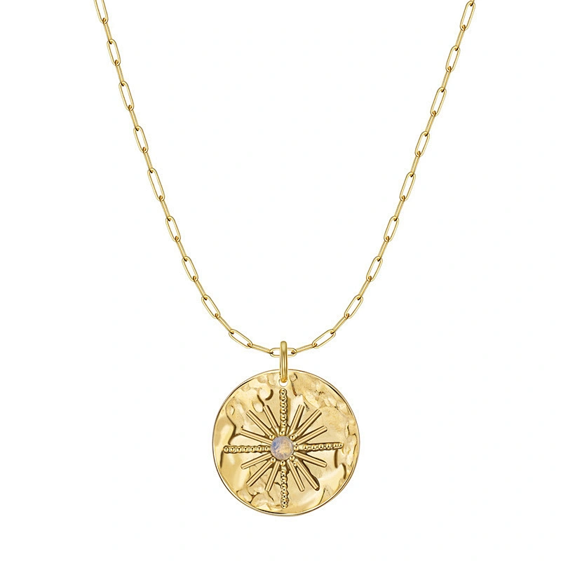 Women Vintage Star Pendant Necklace Steel Necklace