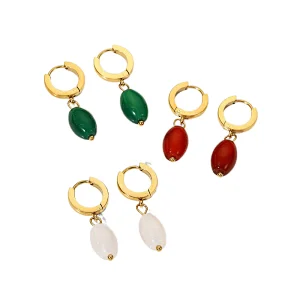Fashion Vintage Earrings Oval Agate pandent Earrings