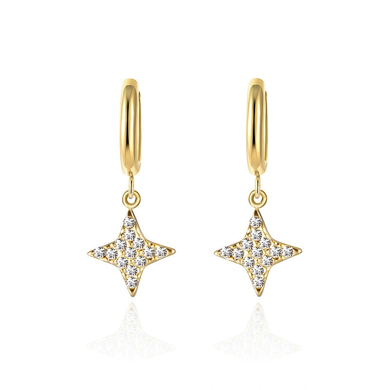 Stainless Steel Zircon Earrings Simple Steel Earrings Factory