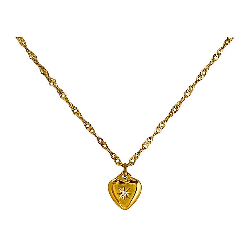 Vintage Personality Titanium Steel Heart Pendant Necklace