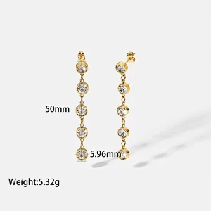 Fashion Zircon Drop Earrings Tassel Earrings