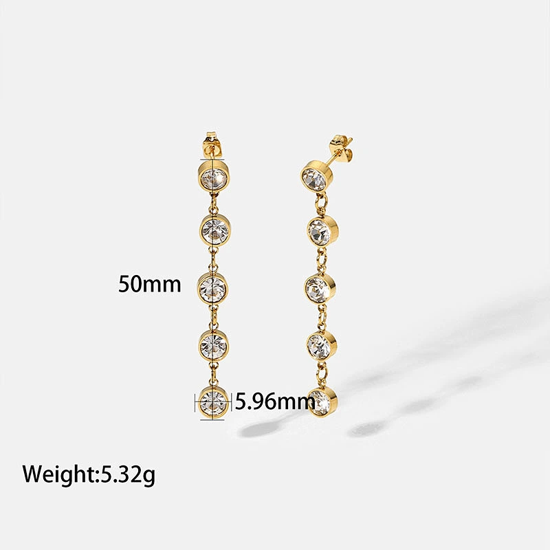 Fashion Zircon Drop Earrings Tassel Earrings