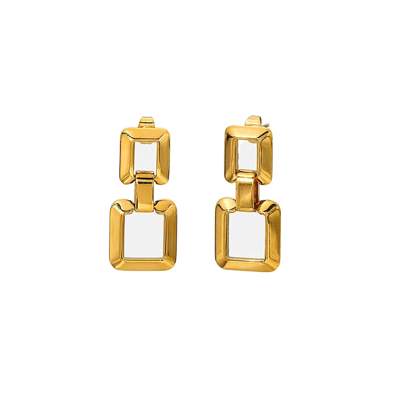 Creative Hollow Square Earrings Geometric Jewelry Women