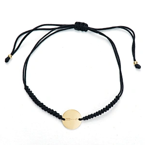 Stainless Steel Braided Rope Bracelet Coin Shape Chips Anklet