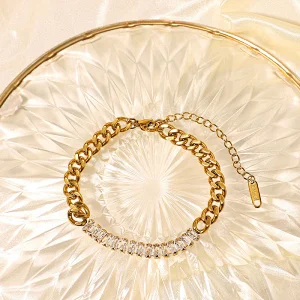 Bracelet Stainless Steel Zircon Inlaid Anklet Jewelry