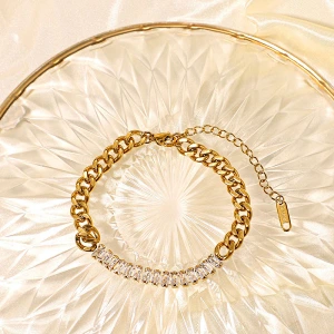 Bracelet Stainless Steel Zircon Inlaid Anklet Jewelry