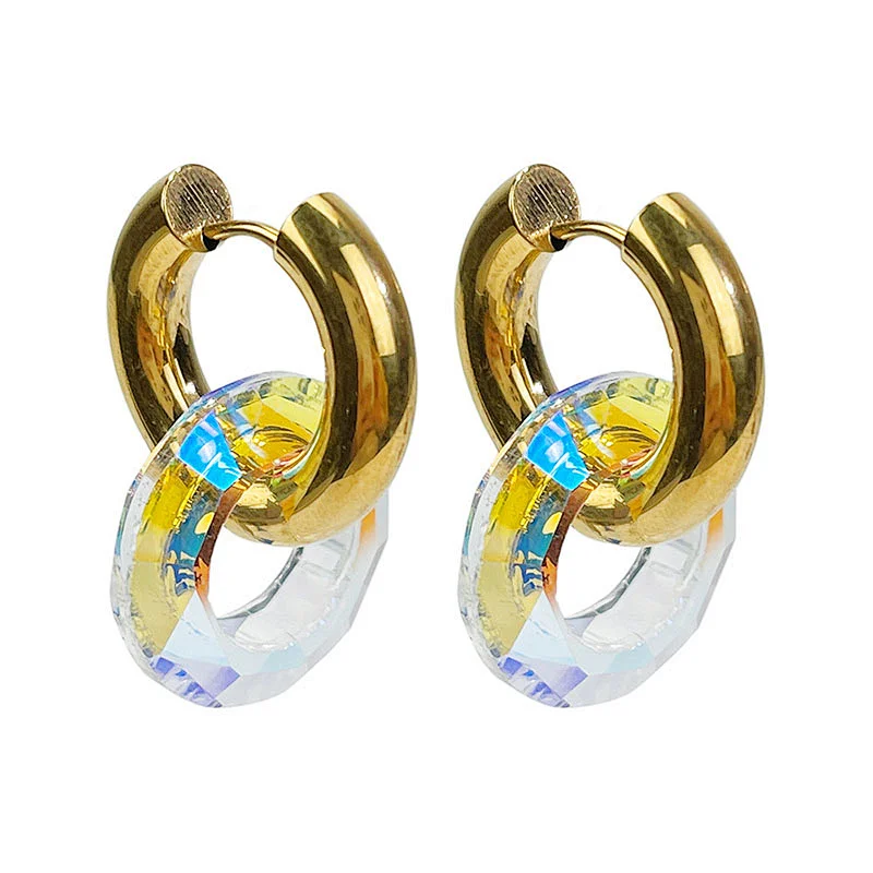 New Stained Glass Design Simple Personality Earrings
