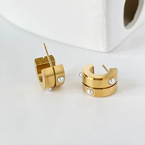 Stainless Steel Simple New Diamond Earrings