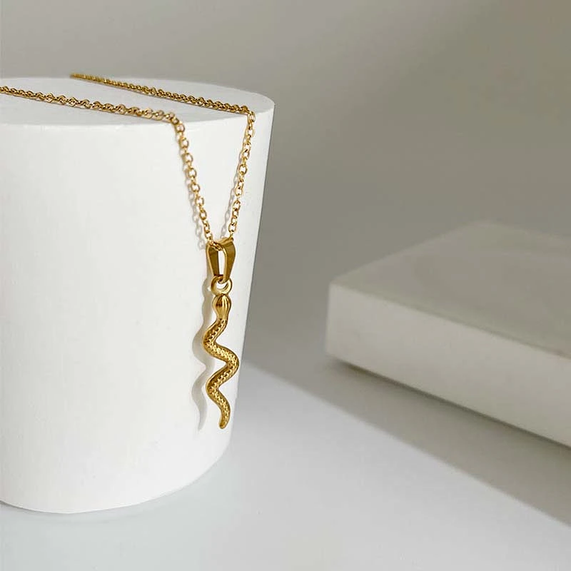 Stainless Steel 18K Snakelike Simple Fashion Necklace