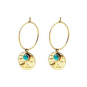 Stainless Steel Earrings Icon Shape Inlaid Turquoise Jewelry