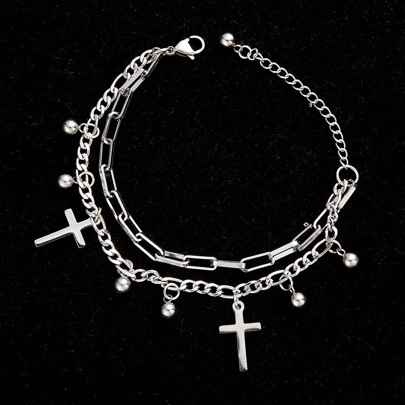 New Bohemian Titanium Steel Bracelet Multilayer Cross Jewelry