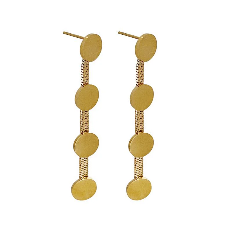 Stainless Steel Round Accessory Snake Chain Earrings
