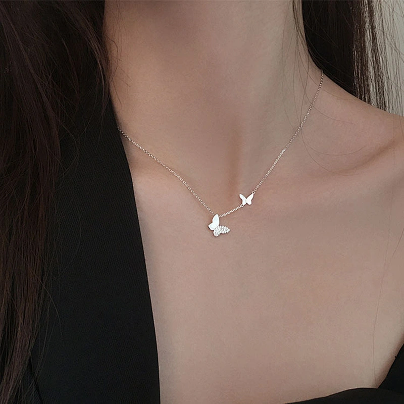 New Brass Chain Necklace Copper Plated Butterfly Chain Necklace
