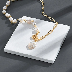 Baroque Pearl Pendant Necklaces Women Girl Gift Anniversary