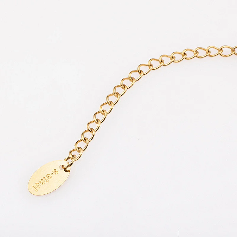 Letter I Do Necklace Stainless Steel Zircon Gold Plated Necklace