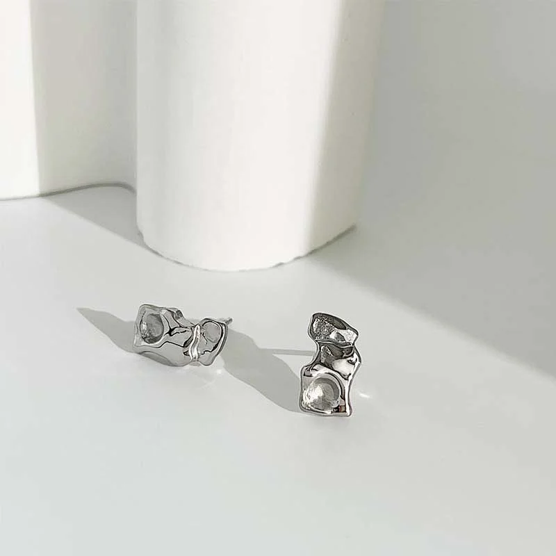 Steel Profiled Pendant Geometric Necklace Earring Set