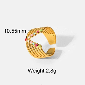 New Stainless Steel Rings Women Fashion Colorful Rings Ring Set