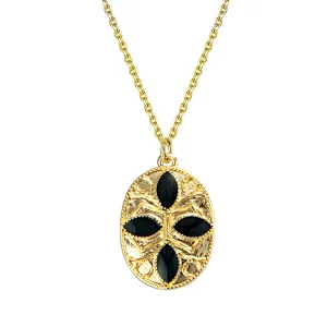 Vintage Oval Pendant Jewelry Titanium Steel Necklace