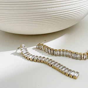 Long Chain Tassel Fashion Zircon Earrings Ladies