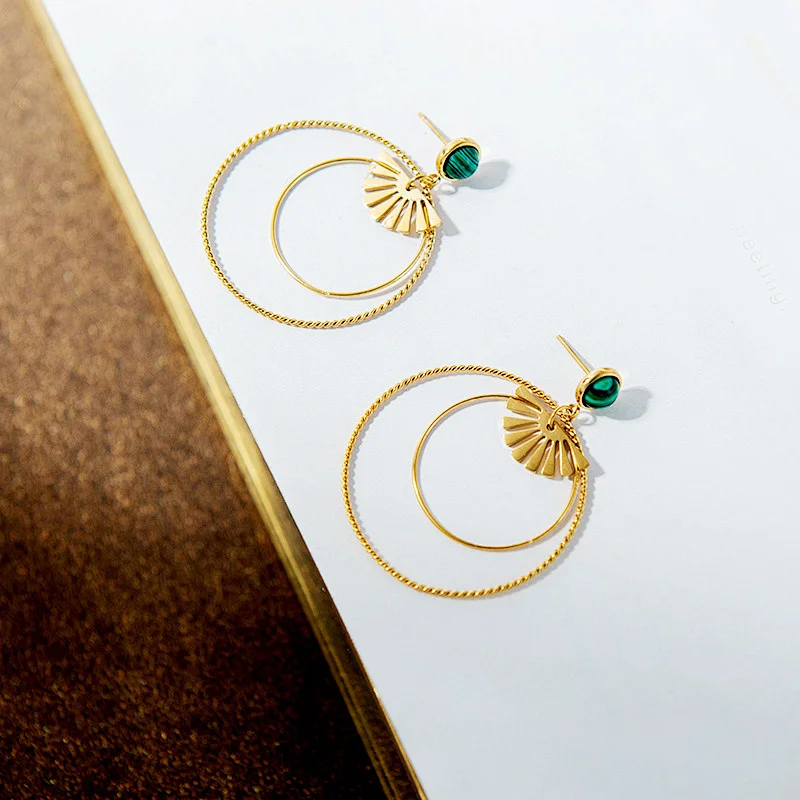 Nickel Free Double Rings Stainless Steel Earrings