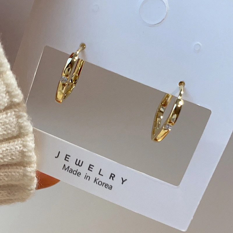 Brass Earring Zircon Laidy Jewelry Single Women Ear Clip
