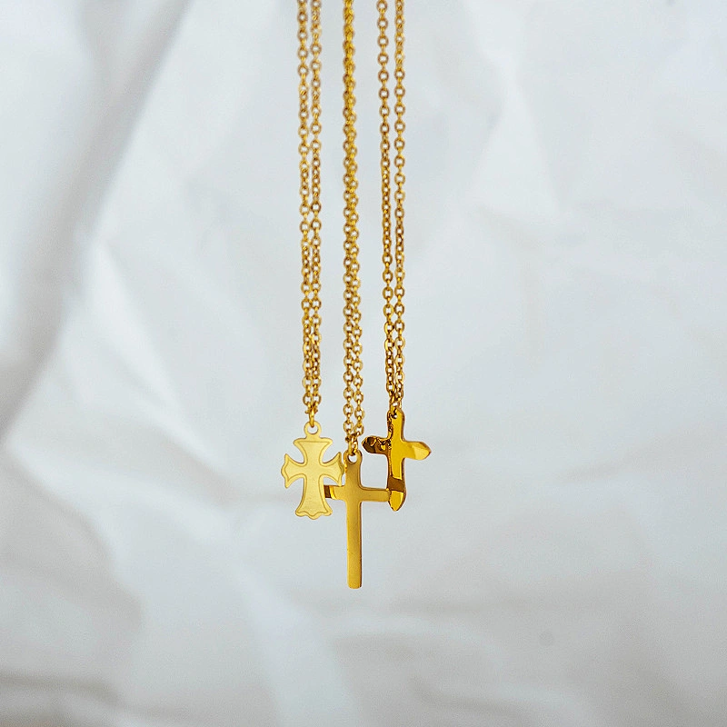 Neutral Necklace Stainless Steel Jewelry Cross Pendants
