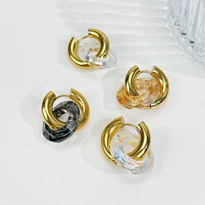 New Stained Glass Design Simple Personality Earrings