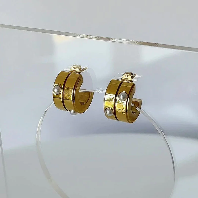 Stainless Steel Simple New Diamond Earrings