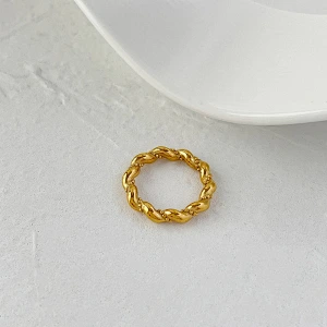 New Simple Twist Ring Vintage Stainless Steel Ring