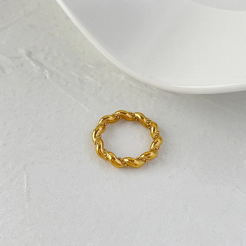 New Simple Twist Ring Vintage Stainless Steel Ring