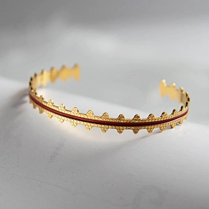 14K Gold Drip Oil Craft Vintage Bracelet Open Design Bracelet