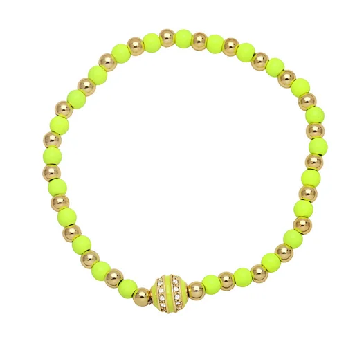 Couples Bracelets Men Women Zircon Enamel Beads Bracelet