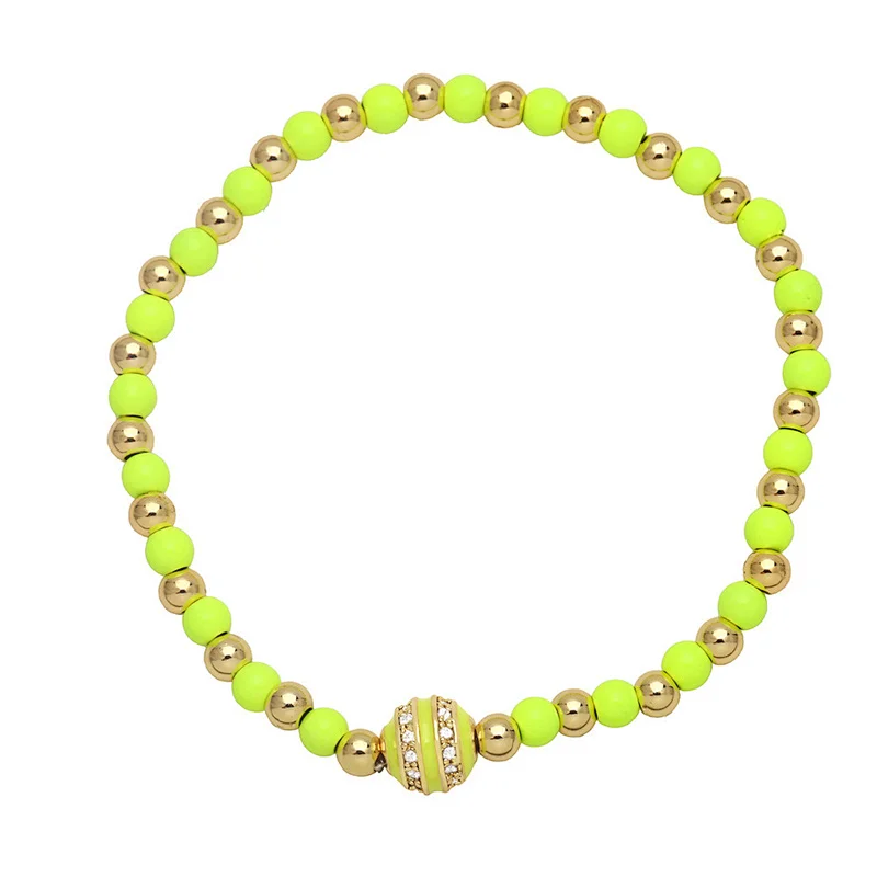 Couples Bracelets Men Women Zircon Enamel Beads Bracelet