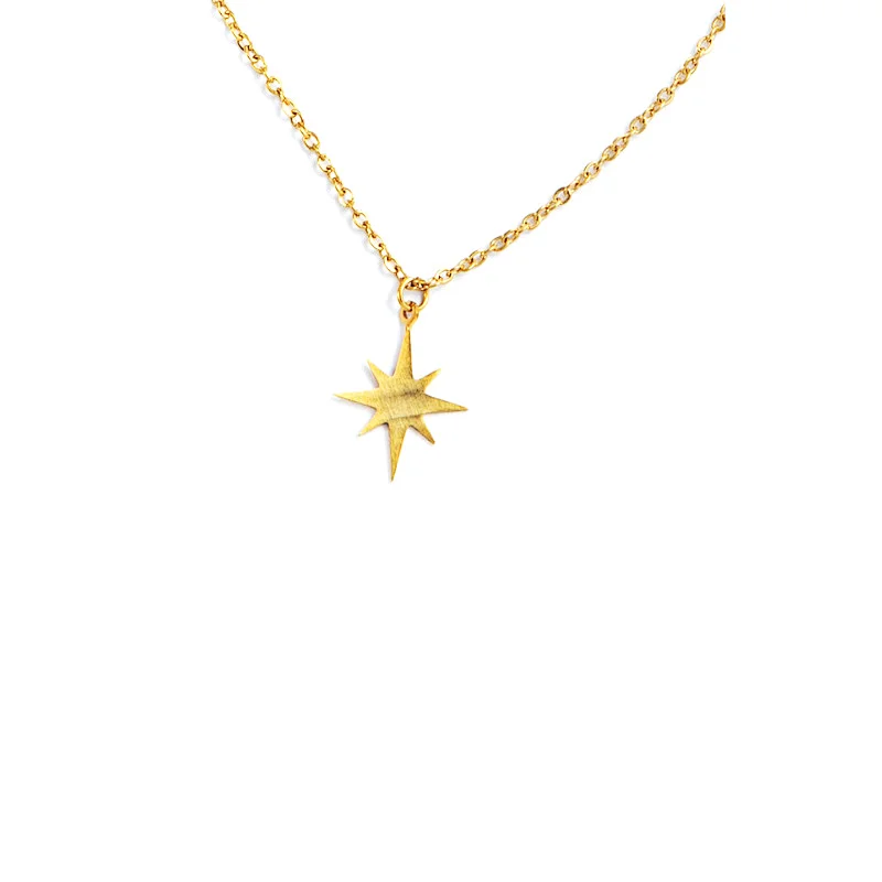 Stainless Steel Simple Chain Necklace Irregular Pendants