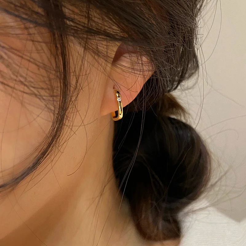 Brass Earring Zircon Laidy Jewelry Single Women Ear Clip