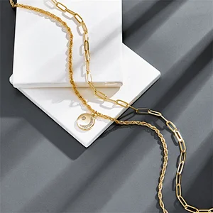 Multilayer Retro Geometric Personality Hip Hop Style Necklace